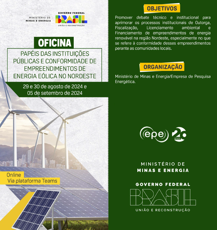 Oficina: Papéis das instituições públicas e conformidade de empreendimentos de energia eólica no Nordeste